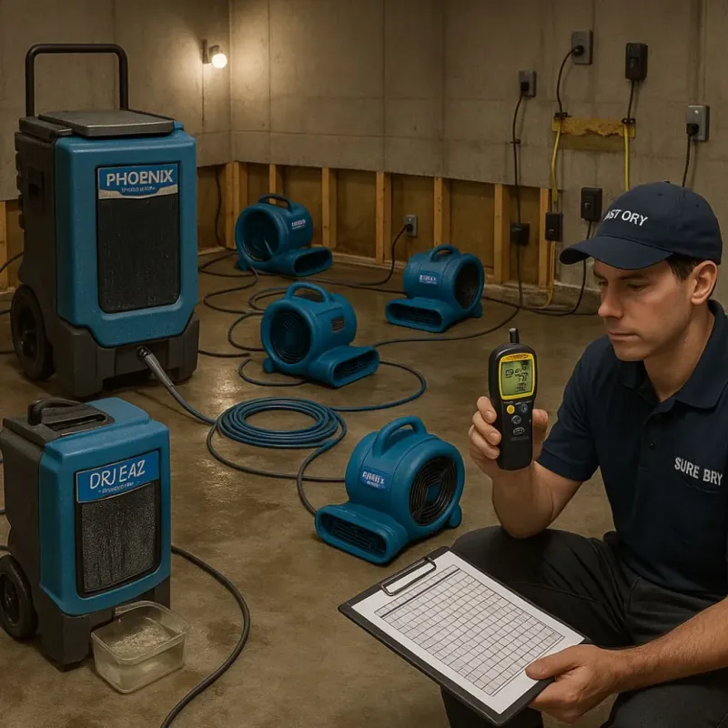 Structural Drying and Dehumidification process in Seminole County, OK